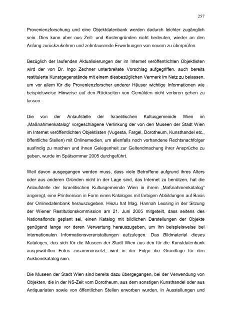 Restitutionsbericht 2006 - Wien Museum