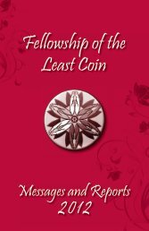 FLC Messages and Reports 2012 - Fellowship of the Least Coin