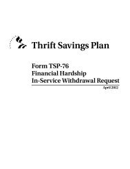 Form TSP-76 - Thrift Savings Plan