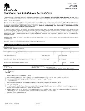 Elfun Funds Traditional and Roth IRA New Account Form - GE Asset ...