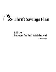 Form TSP-70 - Thrift Savings Plan