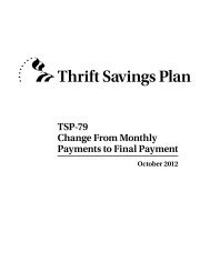 Form TSP-79, Change From Monthly Payments to Final Payment