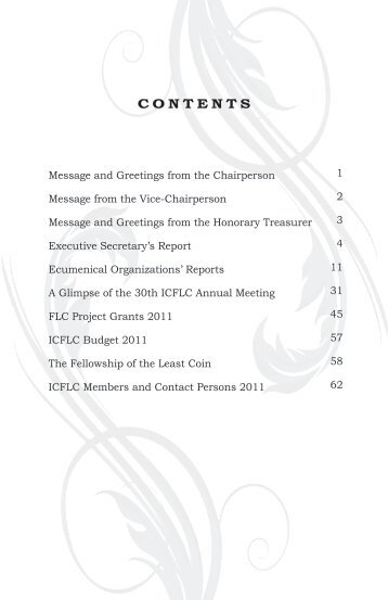 FLC Messages and Reports 2011 - Fellowship of the Least Coin