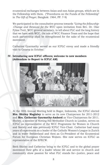 FLC Messages and Reports 2011 - Fellowship of the Least Coin