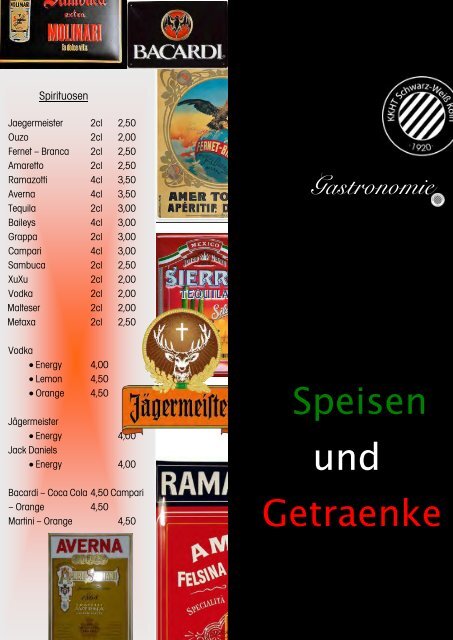 Speisen und Getraenke - KKHT Gastronomie