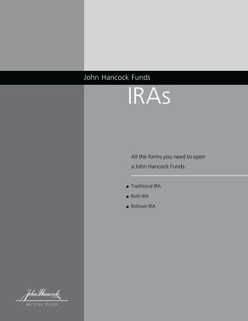 IRA Application and Adoption Agreement - John Hancock Funds