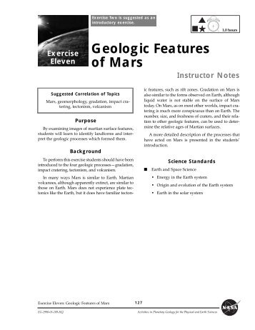 Geologic Features of Mars - Solar System Exploration