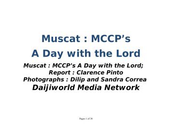 Muscat : MCCP's A Day with the Lord - Ellon Parish Church