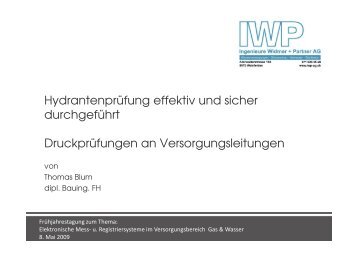 Referat Hydrantenmessung (3 MB) - Ingenieure Widmer + Partner AG