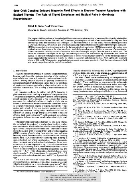 Spin-orbit coupling induced magnetic field effects in electron ... - KOPS