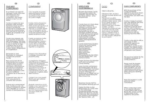 Candy_GO_086 Washing Machine User Guide Manuals Pdf