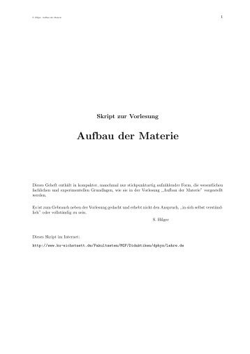 Aufbau der Materie