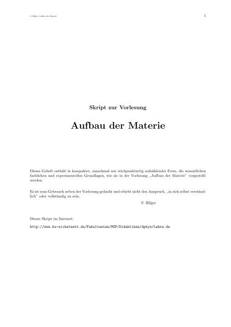 Aufbau der Materie