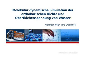 Molekular dynamische Simulation der orthobarischen Dichte und ...