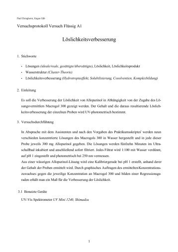 Löslichkeitsverbesserung