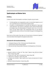 Spektroskopie und Balmer-Serie - Marc Baumann ----- Homepage