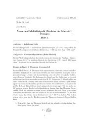 Atom- und Molekülphysik (Struktur der Materie I) ¨Ubungen Blatt 1