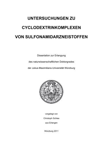 Untersuchung von Cyclodextrinkomplexen - OPUS - Universität ...