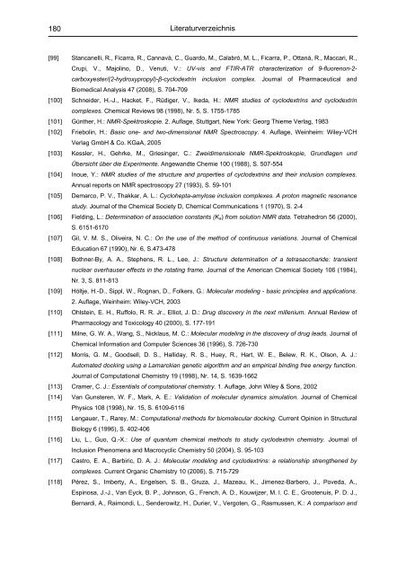 Untersuchung von Cyclodextrinkomplexen - OPUS - Universität ...