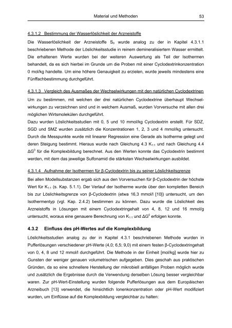 Untersuchung von Cyclodextrinkomplexen - OPUS - Universität ...