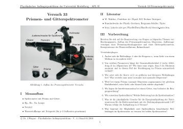 Prismen- und Gitterspektrometer - Physikalisches Institut Heidelberg