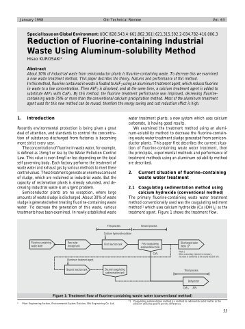 Reduction of Fluorine-containing Industrial Waste Using ... - Oki