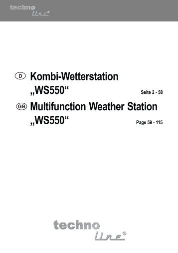 Kombi-Wetterstation „WS550“ Multifunction Weather ... - Technoline