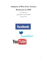 Adoption of Web 2.0 by Tourism Businesses in - Tourism NSW