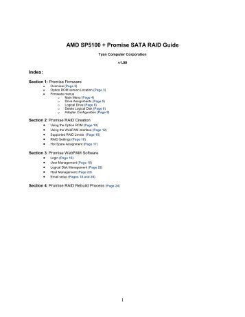 AMD SP5100 + Promise SATA RAID Guide - Tyan