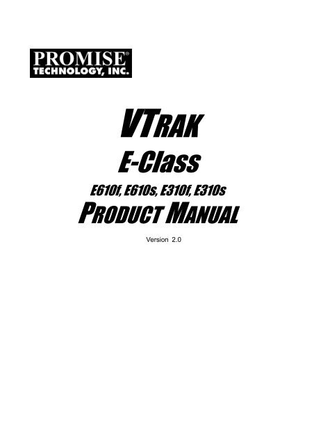 VTrak E-Class Product Manual - Promise Technology, Inc.