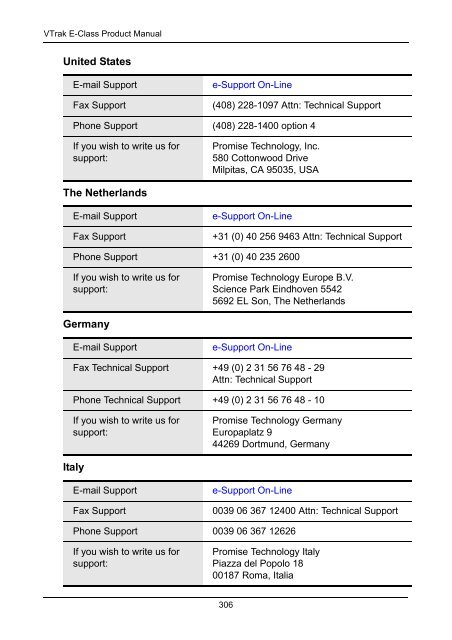 VTrak E-Class Product Manual - Promise Technology, Inc.