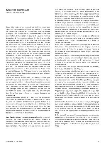 Archives cantonales jurassiennes - 2009 (PDF, 241 Ko)