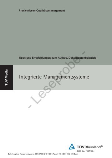 Integrierte Managementsysteme - TÜV-Verlag GmbH