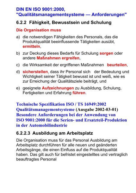 DIN EN ISO 9001, 6.2.2 - (VDI) Berlin-Brandenburg