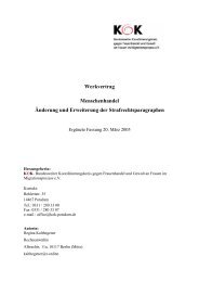 Werkvertrag Menschenhandel Änderung und Erweiterung der ... - KOK