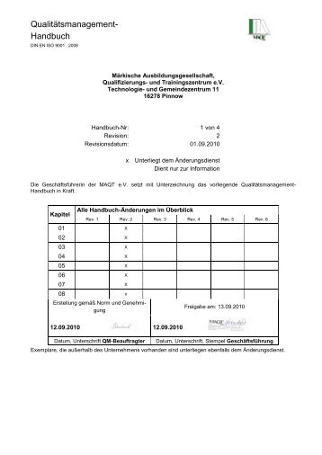 Erläuterung zu den Tätigkeitsschritten - MAQT