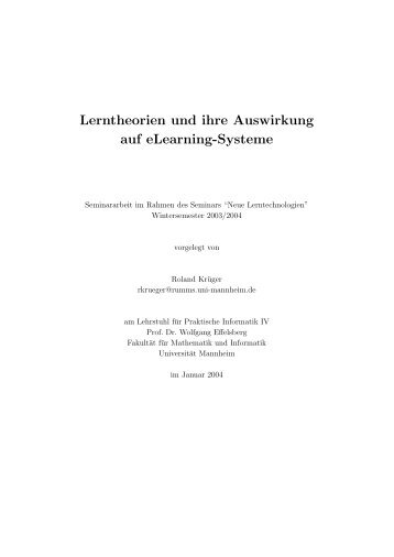 Lerntheorien und ihre Auswirkung auf eLearning-Systeme