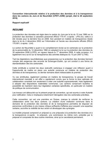Rapport explicatif CPDT-JU - République et Canton du Jura