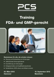 Training FDA- und GMP-gerecht - PCS