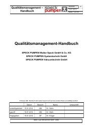 Qualitätsmanagement-Handbuch - Speck Pumpen