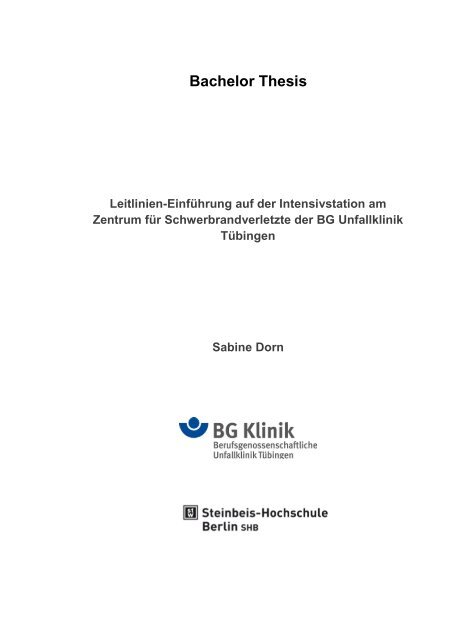Bachelor Thesis - Steinbeis-Transfer-Institut Medicine and Allied ...