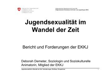 Jugendsexualität im Wandel der Zeit, Vortrag von Fr