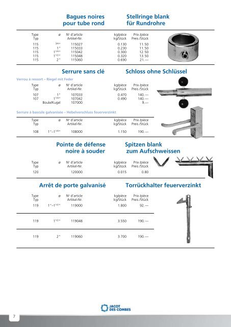 Serrure de sécurité JDC - Jacot des combes