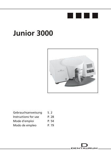 Junior 3000 Gebrauchsanweisung - DENTAURUM