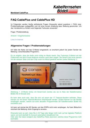 FAQ CablePlus und CablePlus HD - Kabelfernsehen Bödeli AG