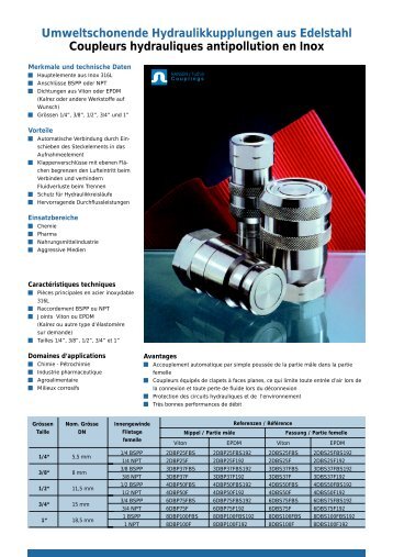 Umweltschonende Hydraulikkupplungen aus ... - Johannsen AG