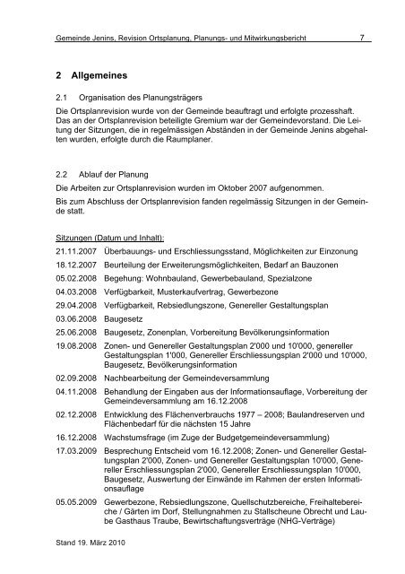 Revision Ortsplanung Jenins Planungs- und Mitwirkungsbericht ...