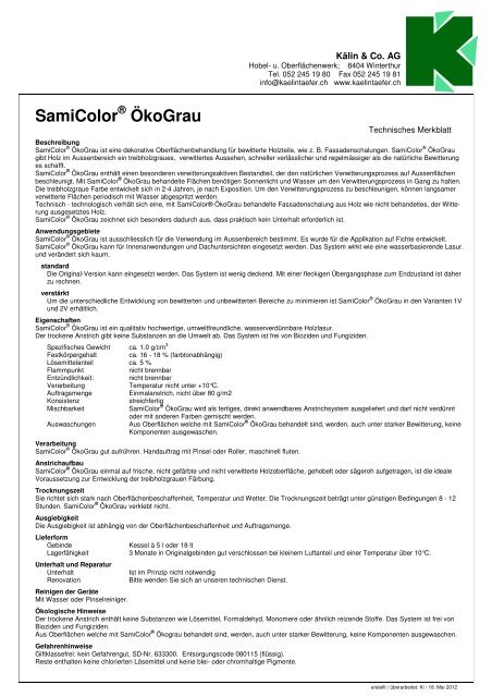 SamiColor ÖkoGrau - Kälin Täfer in der Schweiz