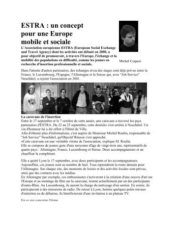 ESTRA : un concept pour une Europe mobile et sociale - Job Service