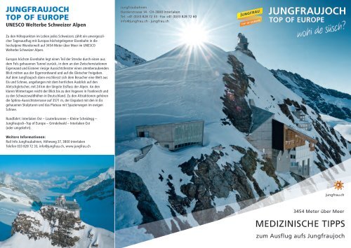 Medizinische Tipps - Jungfraubahnen